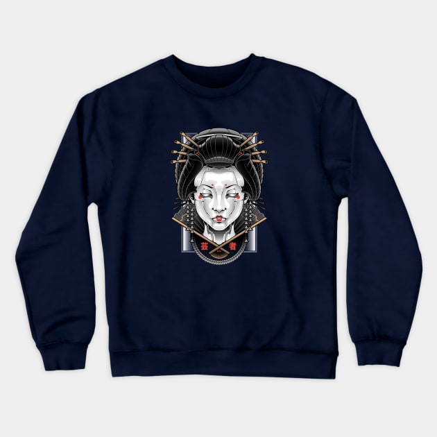 Mecha Geisha Crewneck Sweatshirt by BlackoutBrother